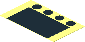 Sticker 1.1 x 1.9 with 4 Black Spots over Black Rectangle Sticker 1.1 x 1.9 with 4 Black Spots over Black Rectangle