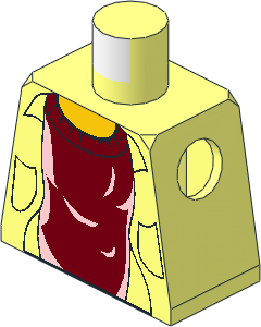 Minifig Torso HP with Dark Red Sweater and Yellow Neck Pattern