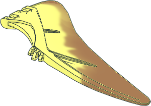 Animal Wing Left Pteranodon with Marbled Medium Nougat Edge Pattern