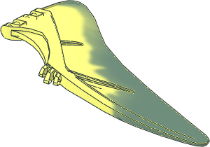 Animal Wing Left Pteranodon with Marbled Sand Green Edge Pattern