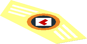 Sticker 3.1 x 7.7 Pentagon with White Stripes and Red "L" in White/Black/Orange Logo Sticker 3.1 x 7.7 Pentagon with White Stripes and Red "L" in White/Black/Orange Logo