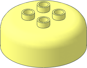 Duplo Brick  4 x  4 x  1 Round with Curved Top