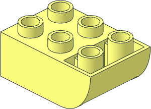 Duplo Brick  2 x  3 with Curved Bottom