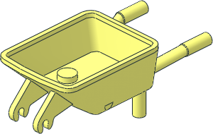 Wheelbarrow with Two Studs and 2 Wheel Clips