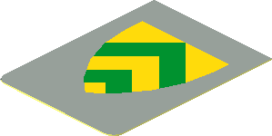 Sticker Minifig Vest with Shield with Green Chevrons on Light Grey Background