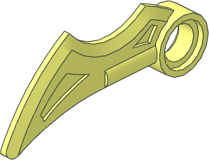 Technic Blade Curved  0.5 x  4 with Pin Hole