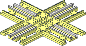 Train Track 12V Slotted Crossing