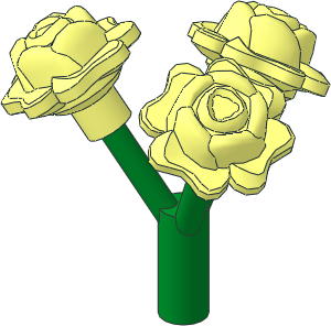 Plant Flower Stem with Bar Green with 3 Roses Plant Flower Stem with Bar Green with 3 Roses