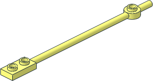 Bar 12L with Plate  1 x  2 with Hollow Studs and Hollow Stud