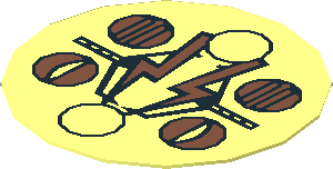 Sticker  1.1 x  1.1 Round with Magnetic Silver Copper Machine