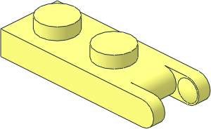 Hinge Plate  1 x  2 with 2 Fingers at Outer Edges