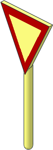 Roadsign Triangular Inverted without Base with Give Way Pattern Roadsign Triangular Inverted without Base with Give Way Pattern