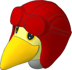 Figure Fabuland Bird Head 2 with Neck and Aviator Helmet Red Figure Fabuland Bird Head 2 with Neck and Aviator Helmet Red