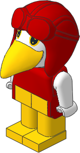 _Figure Fabuland Bird 2 Body Red/White/Yellow Aviator Helmet _Figure Fabuland Bird 2 Body Red/White/Yellow Aviator Helmet