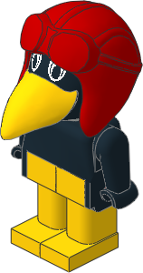 _Figure Fabuland Bird 3 Body Black/Black/Yellow Aviator Helmet _Figure Fabuland Bird 3 Body Black/Black/Yellow Aviator Helmet