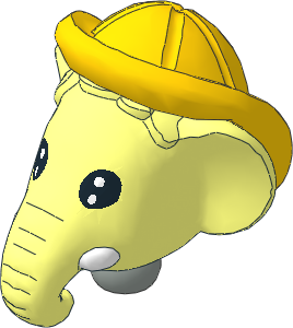 Figure Fabuland Elephant Head 1 w Neck and Sou'wester Yellow Figure Fabuland Elephant Head 1 w Neck and Sou'wester Yellow