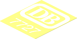 Sticker 2.4 x 2 with White German Railways Logo and "7727" Sticker 2.4 x 2 with White German Railways Logo and "7727"