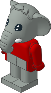 _Figure Fabuland Elephant 1 with Body Red/Red/Grey _Figure Fabuland Elephant 1 with Body Red/Red/Grey