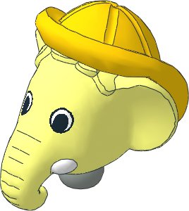Figure Fabuland Elephant Head  2 w Neck and Sou'wester Yellow