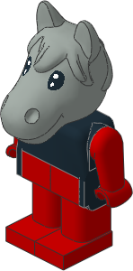 _Figure Fabuland Horse  1 with Body Black/Red/Red