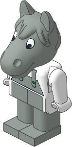 _Figure Fabuland Horse 2 with Body White/White/Grey Dungarees _Figure Fabuland Horse 2 with Body White/White/Grey Dungarees