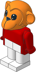 _Figure Fabuland Monkey 1 with Body Red/Red/White _Figure Fabuland Monkey 1 with Body Red/Red/White
