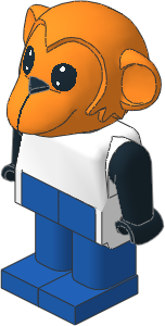 _Figure Fabuland Monkey 1 with Body White/Black/Blue _Figure Fabuland Monkey 1 with Body White/Black/Blue