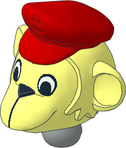 Figure Fabuland Monkey Head 2 with Neck and Captain's Cap Red Figure Fabuland Monkey Head 2 with Neck and Captain's Cap Red