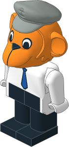 _Figure Fabuland Monkey  2 w Body White/White/Black, Cap, Tie