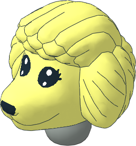 Figure Fabuland Poodle Head 1 with Neck Figure Fabuland Poodle Head 1 with Neck