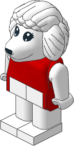 _Figure Fabuland Poodle 1 with Body Red/White/White _Figure Fabuland Poodle 1 with Body Red/White/White
