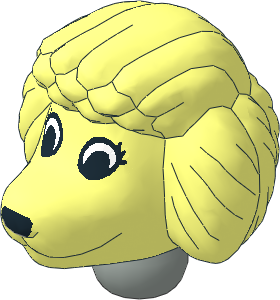 Figure Fabuland Poodle Head 2 with Neck Figure Fabuland Poodle Head 2 with Neck