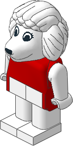 _Figure Fabuland Poodle 2 with Body Red/White/White _Figure Fabuland Poodle 2 with Body Red/White/White