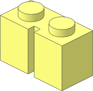Mursten Brick  1 x  2 with 1 Slot