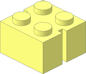 Mursten Brick  2 x  2 with 2 Opposite Slots