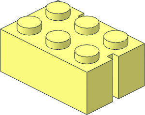 Mursten Brick  2 x  3 with 2 Slots Right