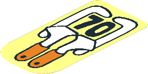 Sticker  3.7 x  1.8 with Number 70 and Clamps