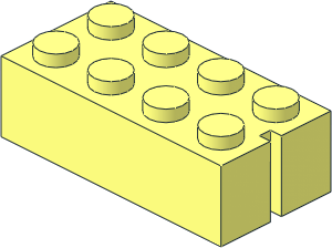 Mursten Brick  2 x  4 with 1 Slot