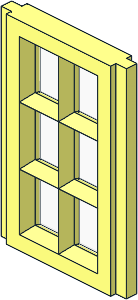 Mursten Window Pane 1 x 2 x 3 with Glass Mursten Window Pane 1 x 2 x 3 with Glass