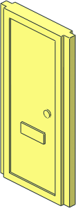 Mursten Door 1 x 2 x 4 with Handle (Front) and 8 Panes (Back) Mursten Door 1 x 2 x 4 with Handle (Front) and 8 Panes (Back)