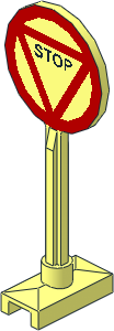 Roadsign Round Large with "STOP" Pattern Roadsign Round Large with "STOP" Pattern