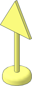 Roadsign Triangular with Round Base