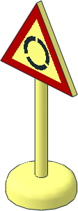 Roadsign Triangular with Round Base with Roundabout Pattern Roadsign Triangular with Round Base with Roundabout Pattern
