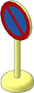 Roadsign Round with Round Base with No Waiting Left Pattern