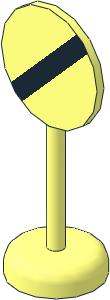 Roadsign Round with Round Base with End Restrictions Pattern