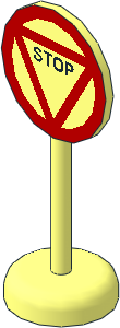 Roadsign Round with Round Base with "STOP" Pattern Roadsign Round with Round Base with "STOP" Pattern