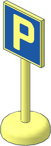 Roadsign Square with Round Base with Parking Pattern Roadsign Square with Round Base with Parking Pattern