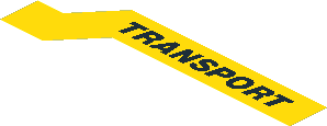 Sticker  2.4 x  8.0 with Black "TRANSPORT" on Yellow Background Left
