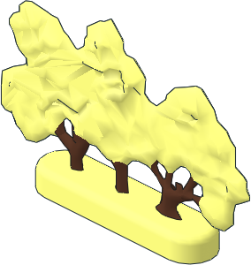 Plant Flat Bush with Hollow Base with Brown Trunk Pattern Plant Flat Bush with Hollow Base with Brown Trunk Pattern
