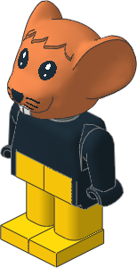 _Figure Fabuland Mouse 1 Brown with Body Black/Black/Yellow _Figure Fabuland Mouse 1 Brown with Body Black/Black/Yellow